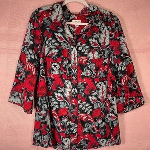 EUC Croft & Barrow Button-down Smock Style Top